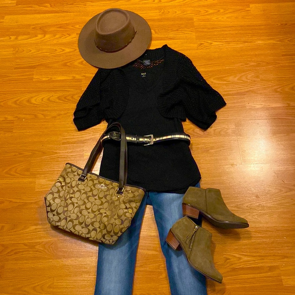 Ana tank summer top crochet cardigan nova check plaid belt